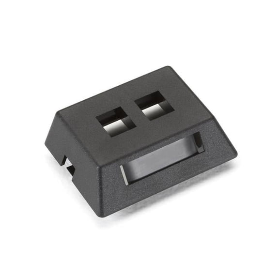 GigaBase2 Modular Furniture Faceplate, Black - 2 Port