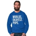 thumbnail image 5 of Worlds Okayest Pops Grandfather Men's Crewneck Sweatshirt Brisco Brands S, 5 of 6