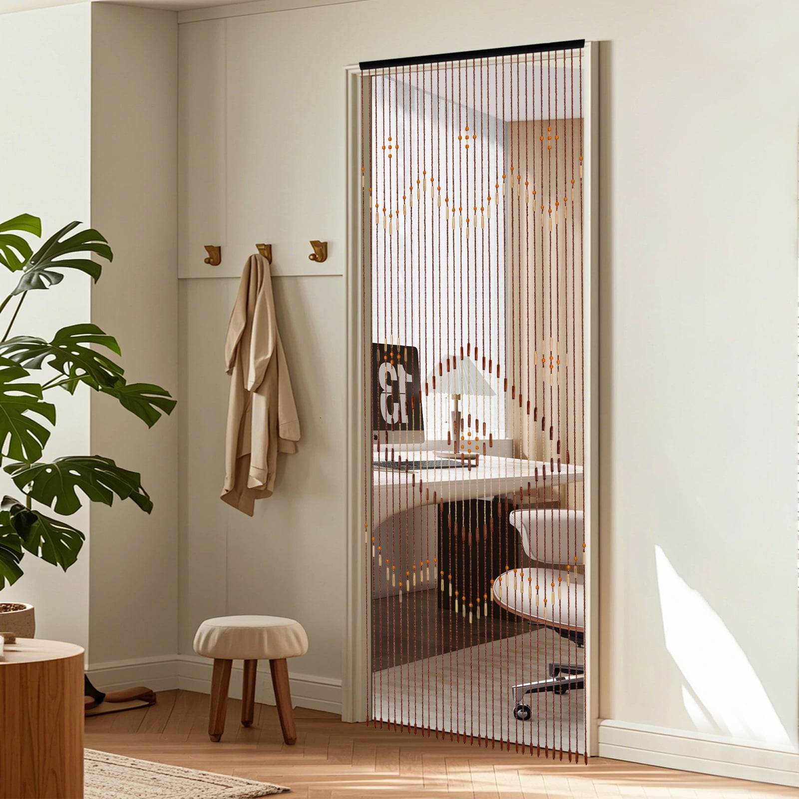 Vintoro Chinese Classical Door Curtain with 31 Strings, Room Divider Beaded Curtain, Wall Decoration