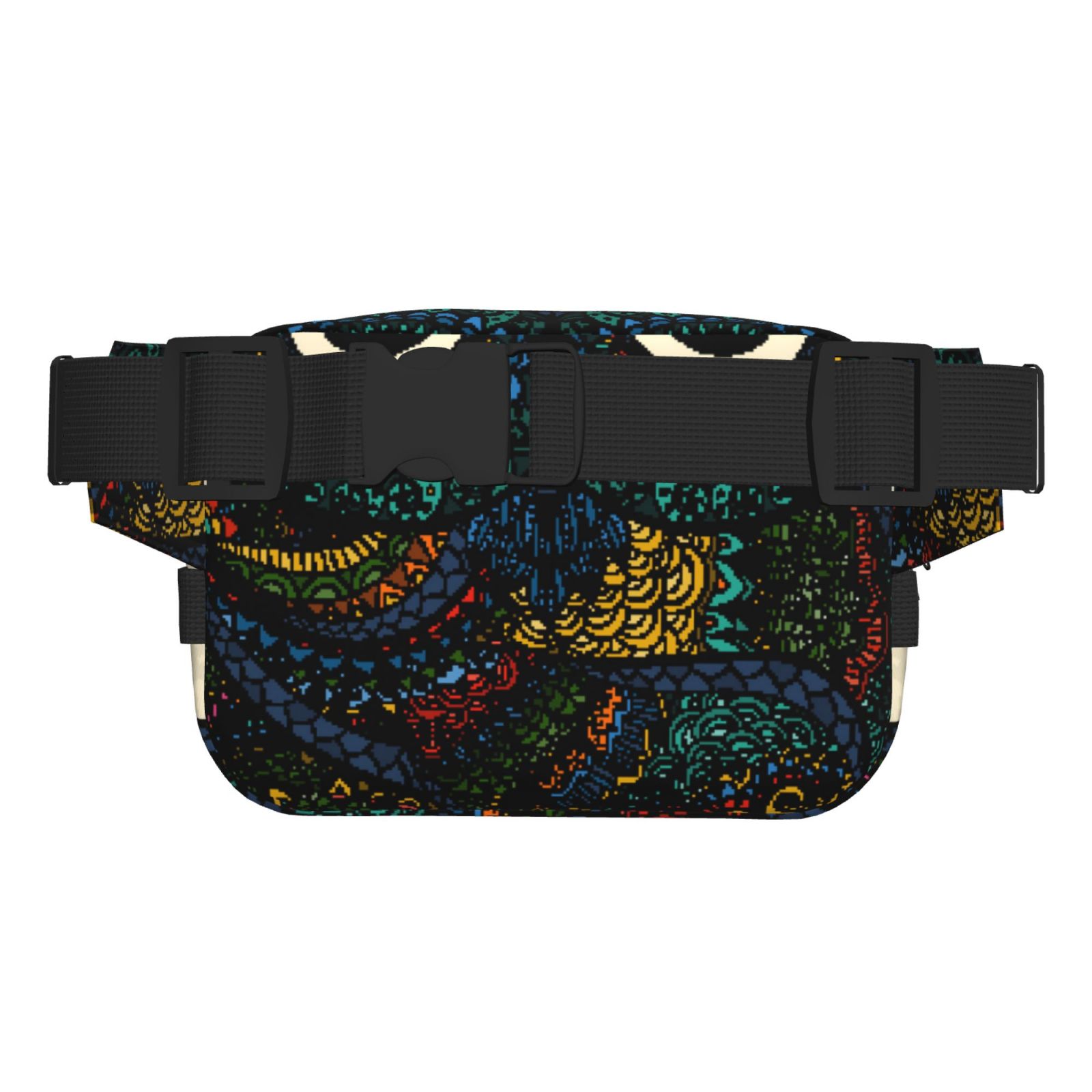 Picia Owl with Mandala Print Square Double-Layer Waist Bag Mini Adjustable Waist Belt Bag Exercise Running Travel Hiking