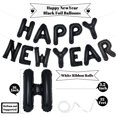 thumbnail image 2 of Globos de fiesta PIGETALE negros con estampado de feliz año nuevo, 40 cm, con pancarta, 2 of 5