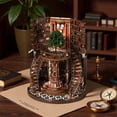 thumbnail image 6 of Adult Craft Kit Wisdom Rings Book Repository Diy Miniature House Kit with Miniature Bookshelf touch Light Stick on Wall Acrylic Display Case Display Case for Collectibles and, 6 of 8