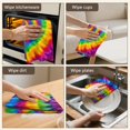 thumbnail image 6 of 2 Pcs Funny Kitchen Towels,Rainbow Tie Dye Mandala Pattern Microfiber Dish Towels,Kitchen Tea Towels,Kitchen Towel Set (18" X 26"), 6 of 7