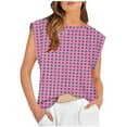 thumbnail image 2 of ameIAEA Cap Sleeve Tops for Women Round Neck Loose Tee Tops Color Block Trendy Shirts 2024, 2 of 4