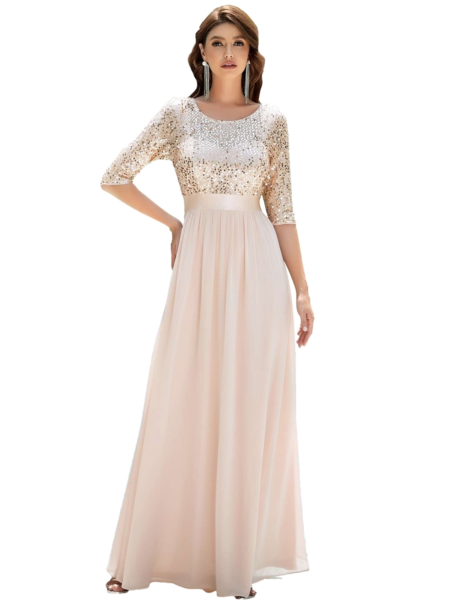 a line sequin gown