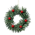 thumbnail image 2 of 10 Pcs Christmas Wreath with 6 Red Berries, Christmas Table Centerpieces, Mini Small Christmas Wreath, Kitchen Cabinet Table Decor, Xmas Pillar Ring Holder, Christmas Hanging Decoration,Green*10, 2 of 5