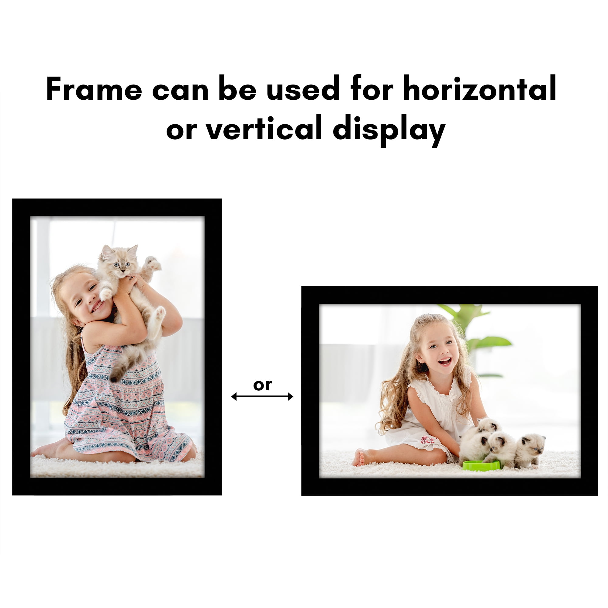 Americanflat 4x6 Picture Frame with Shatter-Resistant Glass 2 Pack Streamline Collection Thin Border - Black