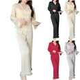 thumbnail image 6 of FAWUUDO Pajamas for Women Sets Soft Comfy Fluffy Pajama Ruffle Fleece Pullover 2 Piece Pjs Warm Plush Lounge Sleepwear, 6 of 6