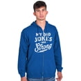 thumbnail image 4 of My Dad Jokes Are Strong Funny Fathers Men Big & Tall Zip Hoodie Brisco Brands 5X, 4 of 6