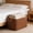 Brown-B, variant on Soft PU Storage Bags with Zipper,Thick Breathable,Medium 22x14x10in Bag for Sheets Blankets Bedding Pillows,Clothes(Coffee)