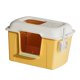 thumbnail image 3 of Caja de arena para gatos con tapa, bandeja de arena para gatos, inodoro grande para gatos con cubierta elevada, orinal para gatos pequeños y medianos, Amarillo Yinane Bandeja de arena para gatos con capucha, 3 of 8