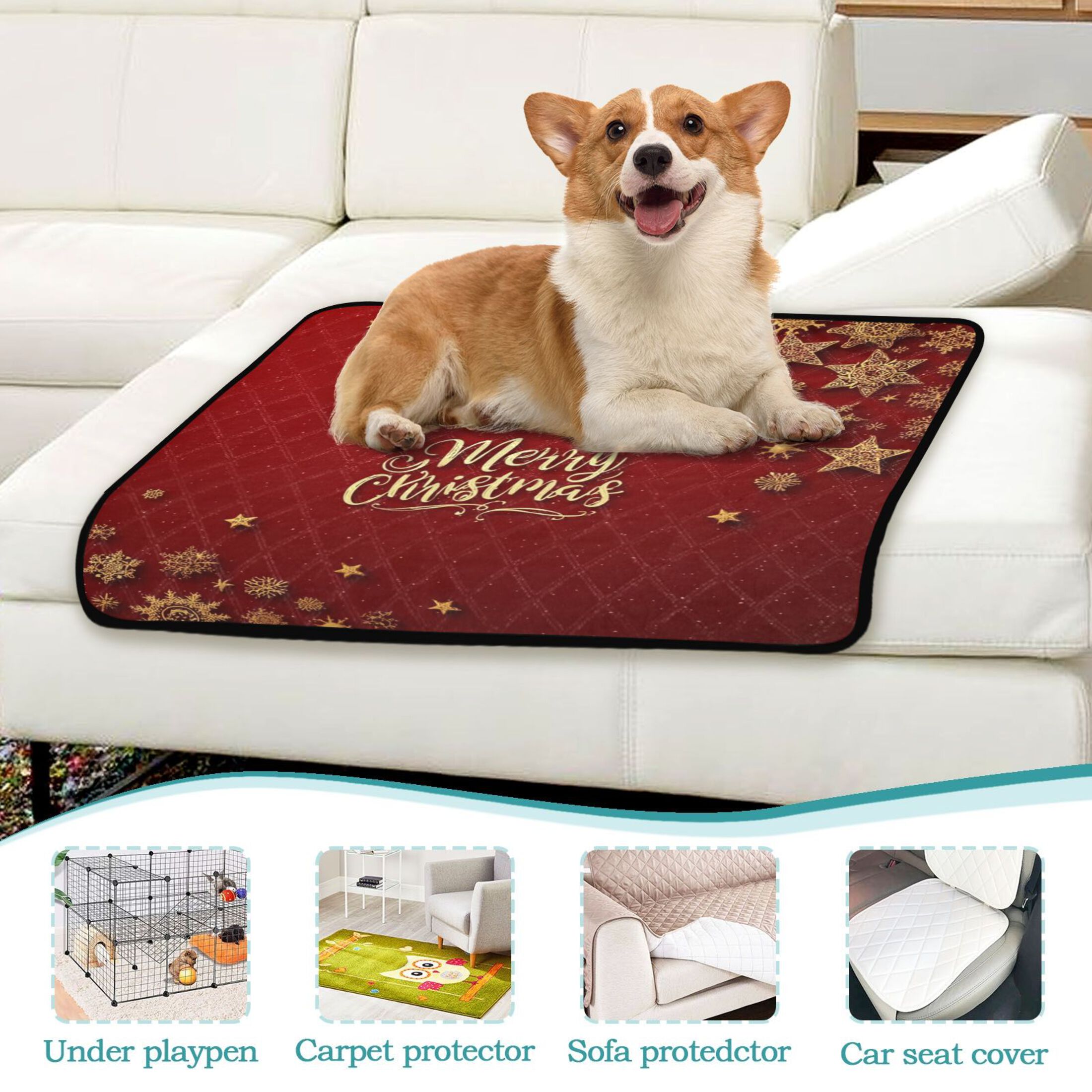 IAUYY Washable Pee Pads for Dogs Smallx3 Absorbent and Leak-Proof Non-Slip Reusable Puppy Pee Pads for Dogs Applicable to Playpen Potty Crate with Star Patterns