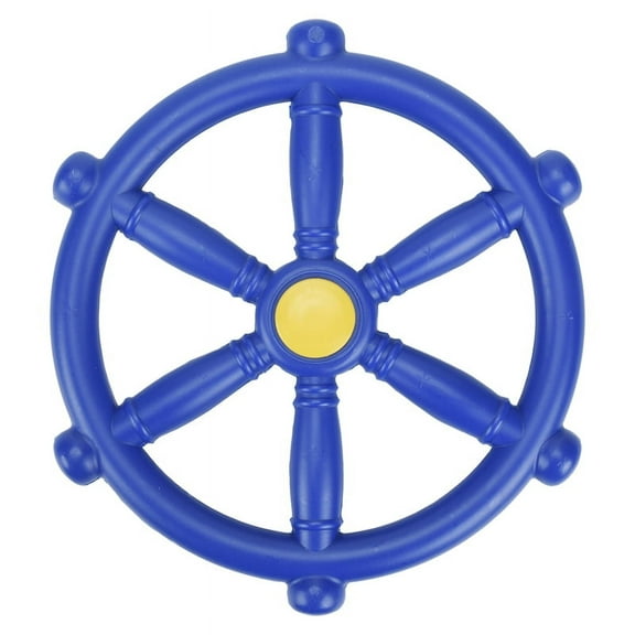 Kids Playground Steering Wheel, Swingset Wheel Attachment, Pirate Ship for Jungle Gym or Swing Set Blue