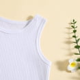 thumbnail image 4 of MEZZALL Toddlers Girls Summer Fashion Casual Clothes Skirts Solid Color Strip Vest Tops Outfits Set Stylish Dailywear, White, 2-3 Years, 4 of 7