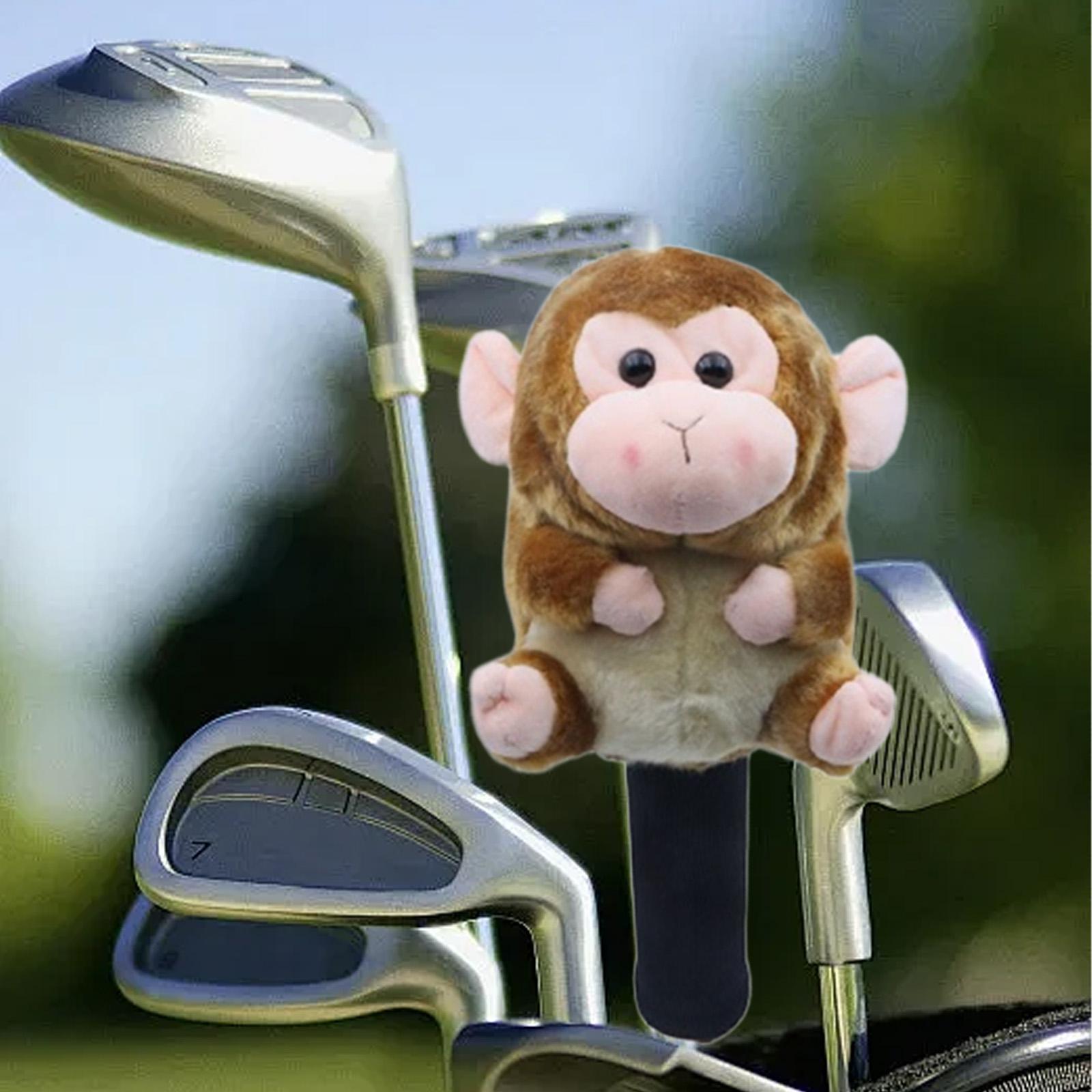 funtasica Golf Club Head Cover Animal Golf Club Headcover Adorable Funny Golf Head Cover Anti Scratch Protection Sleeve for Golfer Present Suitable for Tr Driver Monkey