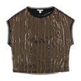 thumbnail image 1 of bar III blusa corta con lentejuelas para mujer, marrón, mediana, 1 of 2