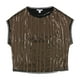 thumbnail image 1 of bar III blusa corta con lentejuelas para mujer, marrón, mediana, 1 of 2