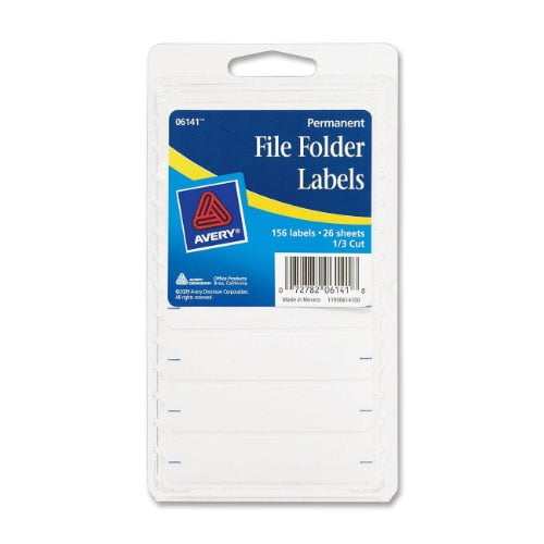 Avery File Folder Labels, 2.75 x 0.625 Inches, White, 156 labels( 6141) 1 pack - Walmart.com ...