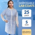 thumbnail image 2 of White Disposable Lab Coats, Polypropylene PPE, 25 Count, Small, 2 of 8