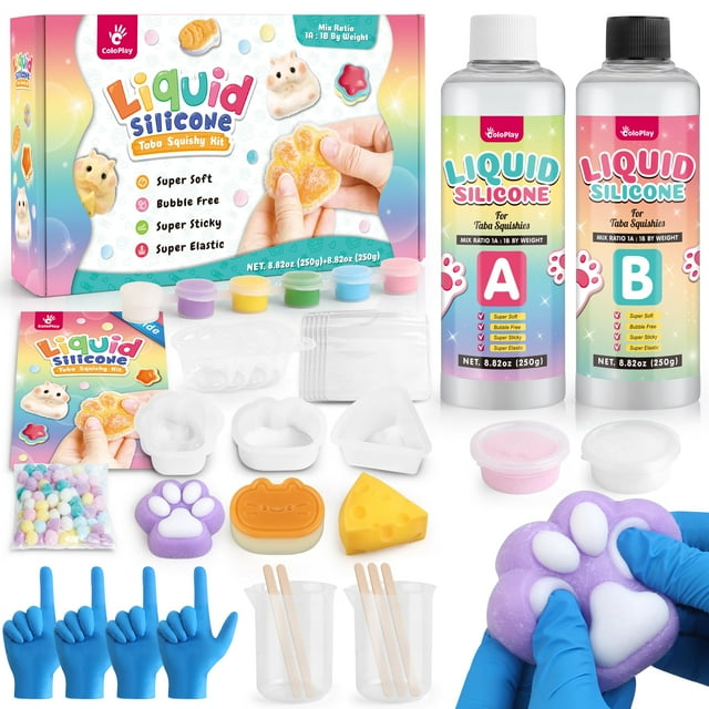 Squishy Kit ColoPlay Taba Rubber 530 ml con molde y flocado