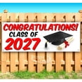 thumbnail image 1 of Congratulations! Class Of 2027 13 oz Vinyl Banner With Metal Grommets, 1 of 4