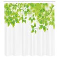 thumbnail image 3 of Ambesonne Tree Shower Curtain, Leaves Spring Art, 69"Wx84"L, Green White, 3 of 5