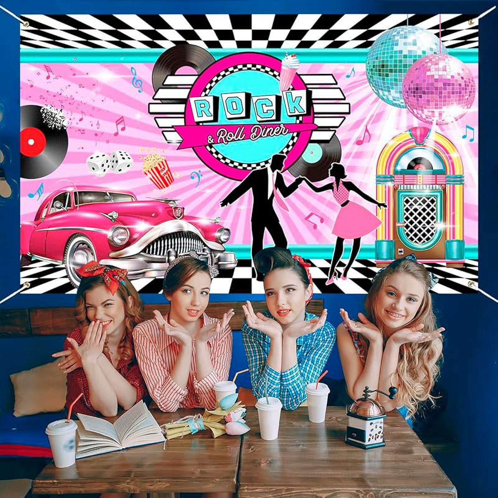 Retro-Hintergrund 50er Jahre – 2,1 X 1,5 M, Vinyl, Für Foto-Booth & Party-Dekoration