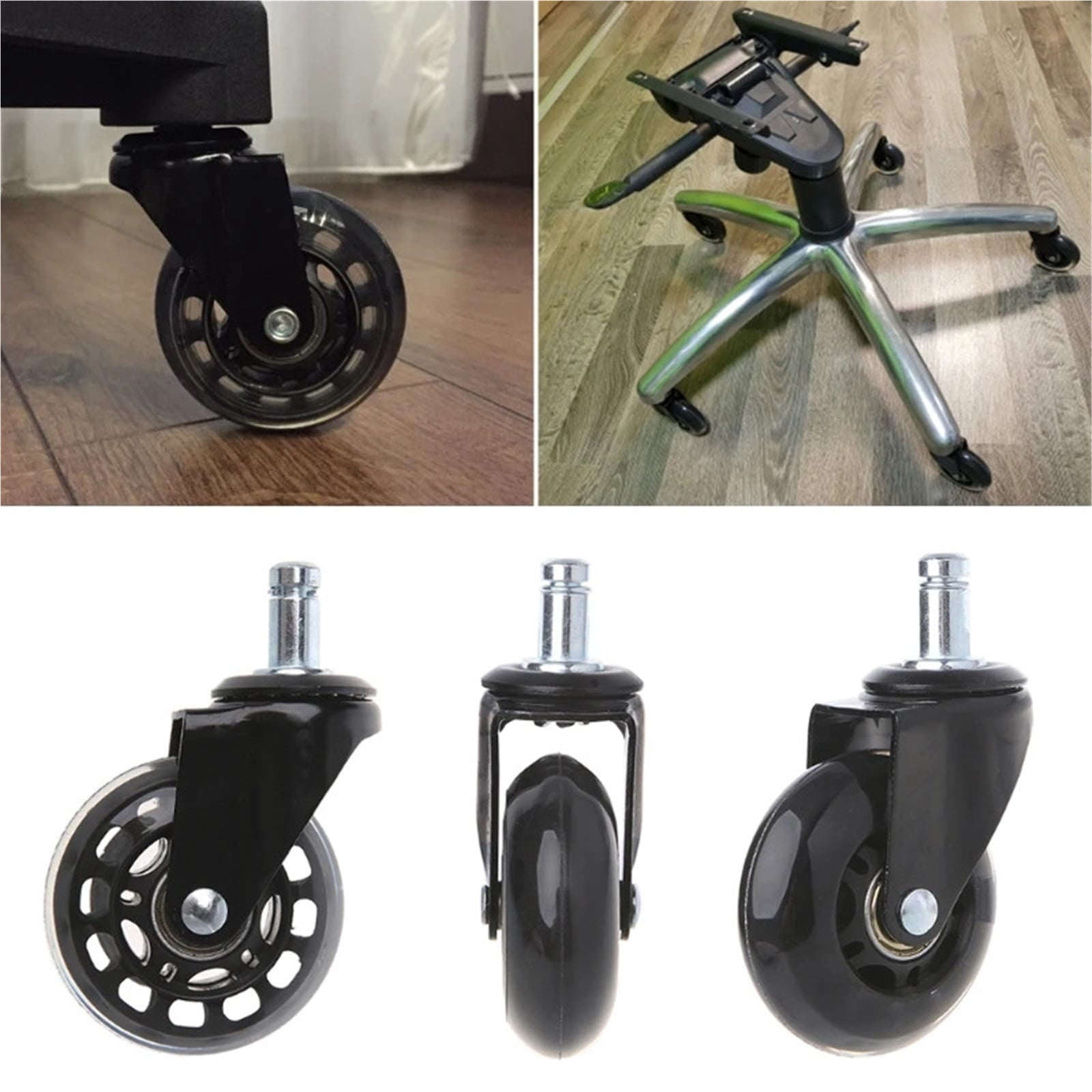 Universal 2.5" PU Office Chair Wheels Replacement Chair Caster ,Reliable