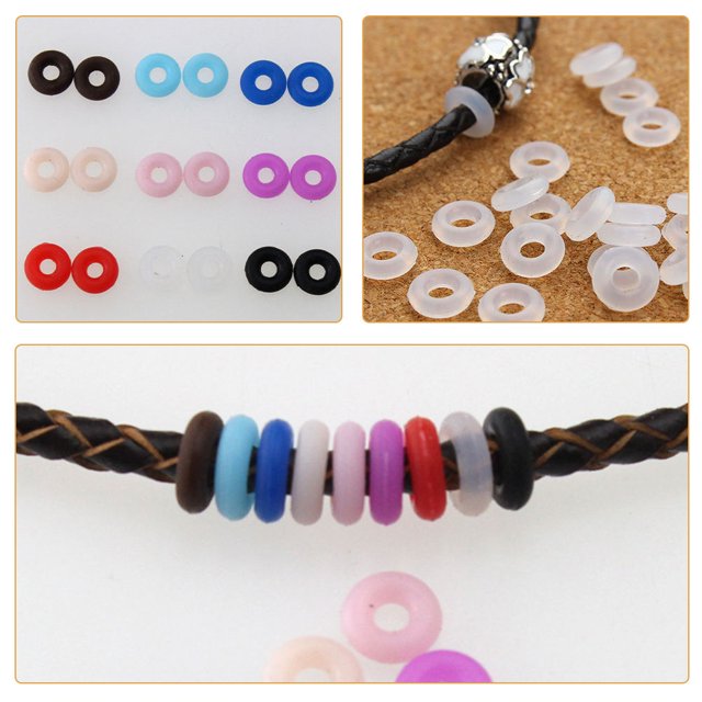 Raindrops 100Pcs Assorted Color Rubber Stopper Beads for Jewelry Making DIY Crafts and Bracelet Decoration
