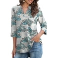 thumbnail image 3 of a.Jesdani Womens Plus Size Tunic Tops 3/4 Roll Sleeve V Neck Casual Blouses m-4x, 3 of 9