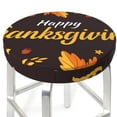 thumbnail image 3 of Balery Happy Thanksgiving 1 Round Bar Stool Seat Covers Velvet Fabric Adjustable Protects from Scratches and Stains for 14-17 Inch Chair-13 inch, 3 of 7