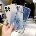 thumbnail image 4 of Compatible with iPhone Case,Luxury Shiny Glitter Bling Sparkly Crystal Rhinestone Diamond Flower Floral Electro Plated Edge Clear Soft Shockproof Cover Phone Case (Pink,iPhone 14 Pro Max), 4 of 7