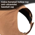 thumbnail image 3 of Ponycap Messy High Bun Ponytail Adjustable Cotton Baseball Cap Hat Half-Empty Top Sunshade Baseball Capbrown, 3 of 6