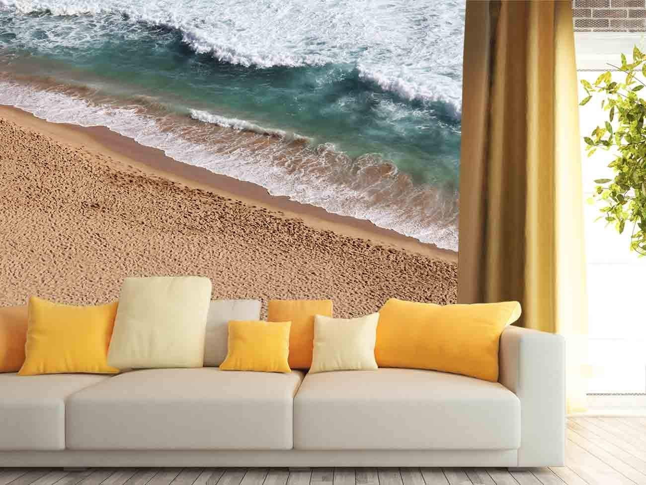 wall26 Beach with Sea Waves Removable Wall Mural Selfadhesive Large Wallpaper 100x144