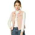 thumbnail image 1 of INSPIRE CHIC Women's Washed Chest Flap Pockets Single Breasted Denim Vest, 1 of 6