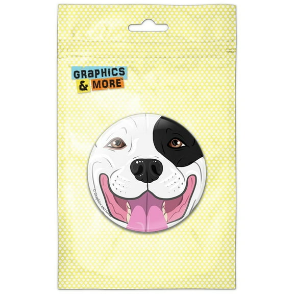 Pit Bull Face Black and White Dog Pinback Button Pin Badge