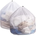 thumbnail image 1 of Laklulu - Paquete de 3 bolsas de malla para lavandería con cordón, 31 x 24 pulgadas, resistentes, extra grandes, resistentes, bolsas de red para almacenamiento, bolsas delicadas para lavadora,, 1 of 6
