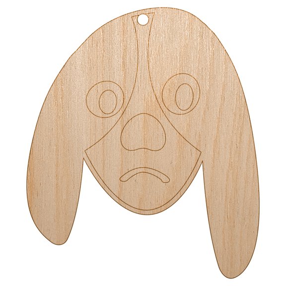 Bored Basset Hound Face Wood Holiday Christmas Tree Ornament Unfinished DIY Pre-Drilled Craft