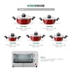 thumbnail image 4 of Combo de Batería de Cocina Antiadherente Negra 10 Piezas con Tapas + Horno Eléctrico Tostador 11L rojo, 4 of 7