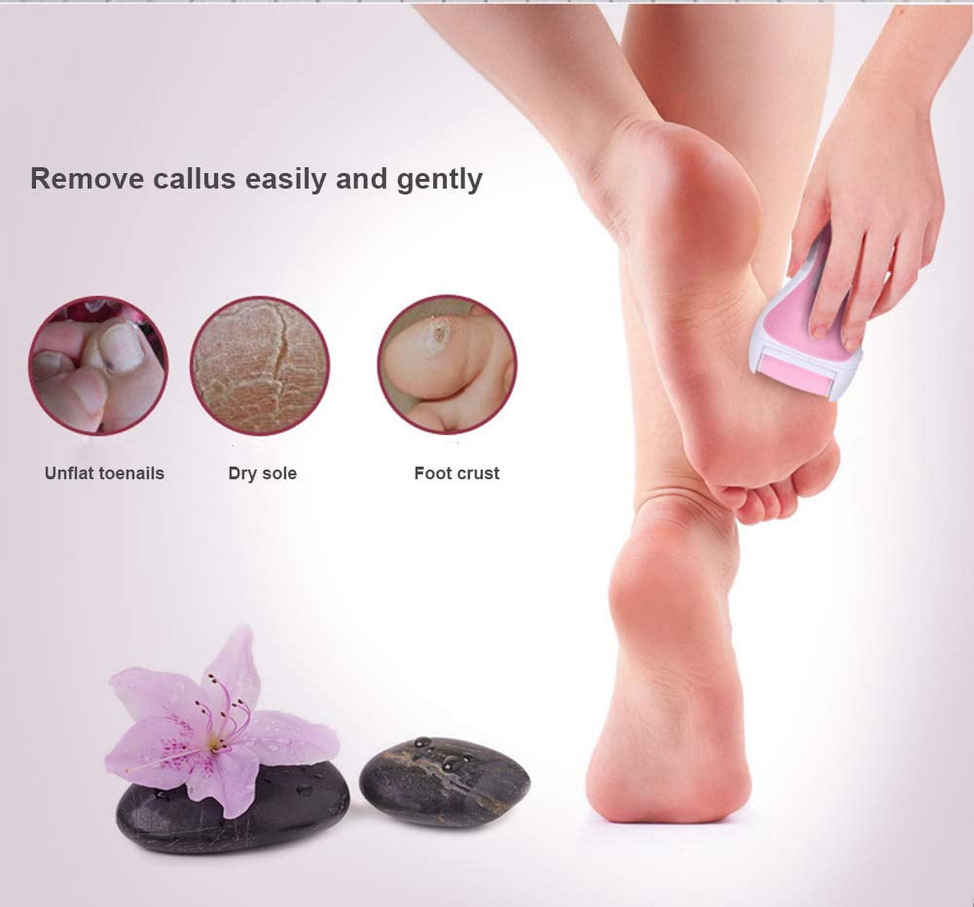 Electric Nail Repairer Set,Rechargeable Electric Foot File,Professional Feet Care for Cracked Heels (Pink)