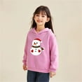 thumbnail image 2 of Tfken Christmas Toddler Kids Boys Sweatshirt Size 5-6 Years Long Sleeve Hooded Hoodies Trendy Snowman Print Pink Tops, 2 of 3