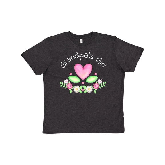Inktastic Grandpa's Girl- Heart Flowers Youth T-Shirt