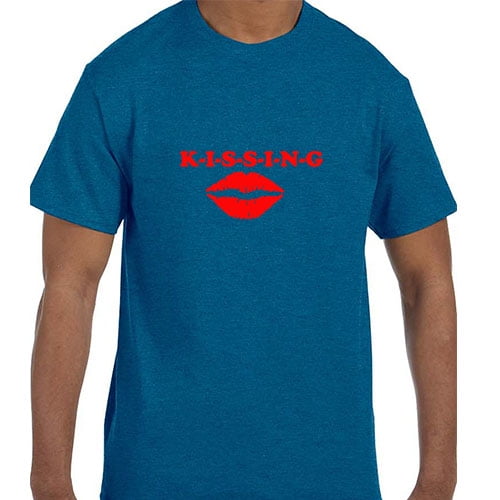 Funny Humor Kissing Red Lips Romance T-Shirt