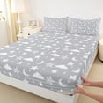 thumbnail image 3 of Homewish Cartoon Cloud Moon Full Size Sheets 4-Piece for Children Teens,Starry Sky Breathable Bed Sheets,Kawaii Cute Lightweight Sheet Sets,Super Cozy Room Decor, 3 of 7