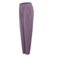 thumbnail image 4 of Casual Pants for Womens Elastic Waist Fashion Plus Size Casual Solid Color Bow High Waist Wide Leg Casual Pants Up to 65% off!, 4 of 4