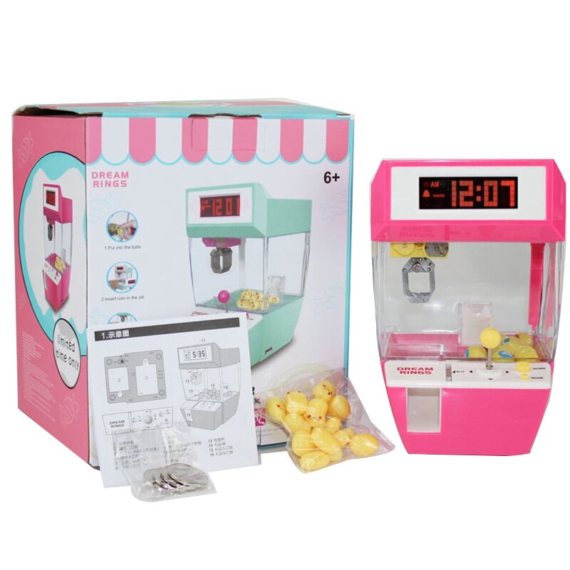 Catcher Alarm Clock Coin Operated Game Machine Toy Crane Machine Candy