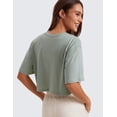 thumbnail image 2 of CRZ YOGA Pima Cotton Loose Crop T-Shirts for Women Workout Yoga Casual Athletic Short Sleeve Shirts Tops, 2 of 5