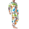thumbnail image 2 of Salouo Animals Print Button-Front Long Sleeve Pajama Set for Men, Soft 2Pjs Men's Long Sleeve Sleepwear-Large, 2 of 7