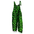 thumbnail image 3 of JURANMO St Patricks Jumpsuits for Women 2025 Funny Printed Cute Holiday Rompers Summer Casual Adjustable Strap Cotton Linen Overalls with Pockets Green XXXL Today Prime Sales, 3 of 6