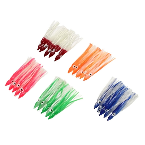 25pcs Fishing Lure Silicone Material Luminous Salmon Fishing Bait Set